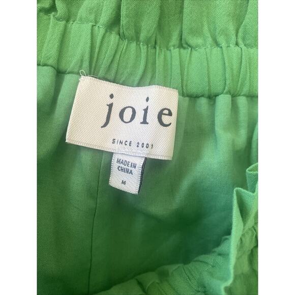 Joie Women's Medium Green Shorts Paperbag Tie Waist Lace Hem - Picture 6 of 7